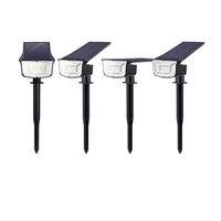 2PCS LED Projecteur Solaire Réglable 2 En 1 Paysage Lumières De Piquet Applique Murale Étanche Lumières Extérieures Pour Fête De Mariage Cour Passerelle Patio Décoration Lampe