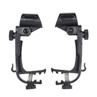 2pcs pince clip sur la jante du tambour Microphone Mic Mont Holder réglable antichocs