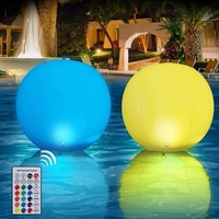 2PCS RGBW solaire alimenté LEDs flottant lumières de piscine