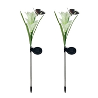 2Pcs Solar Lily Flower Lights pour jardin Patio Backyard Stake Lamp Garden Decor