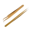 2Pcs Straight & Curved Brucelles Nippers Faux Cils Extension en acier inoxydable Pointu clip Nail Art Nippers