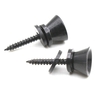2pcs Verrou de Courroie Pins Peg Métal Noir / Argent Pour Guitare électrique Acoustique Ukulélé Basse Universal