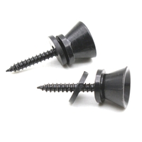 2pcs Verrou de Courroie Pins Peg Métal Noir / Argent Pour Guitare électrique Acoustique Ukulélé Basse Universal