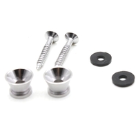 2pcs Verrou de Courroie Pins Peg Métal Noir / Argent Pour Guitare électrique Acoustique Ukulélé Basse Universal