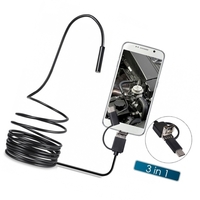 3 en 1 caméra endoscopique Type-C & Micro USB & USB endoscope étanche IP67 2m