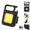 3 en 1 Mini lampe de poche LED décapsuleur et porte-clés étanche Portable poche travail lumière avec support magnétique USB Rechargeable lampe de poche porte-clés pour Camping en plein air randonnée