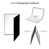 3-en-1 Photographie Carton Carton Pliant Photographie Réflecteur Diffuseur (Noir + Blanc + Argent) pour Nature Morte Produit Alimentaire Prise de Photo,  Format A3