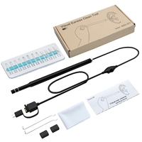 3-en-1 USB Oreille Nettoyage Earpick Endoscope LED Lumière Multifonctionnel Endoscope Inspection Caméra 0.3MP Visual Oreille Cuillère Soins de Santé Outil de Nettoyage Ciré-Off Clear Remover Outils Oreille Cleaner pour OTG Android Micro USB PC