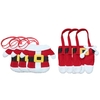 3 Ensembles de Noël Santa Suit Manteaux Pantalons Style Coutellerie Porte-fourchette Couteau Couteau Pocekts Set Noël Décor Oranments