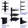 3 niveaux Black Floating Tablettes en verre trempé renforcé pour les lecteurs de DVD/câble boîtes/jeux Consoles/TV accessoires