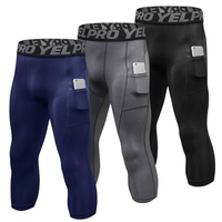 3 Packs Hommes Pantalon De Yoga Taille Haute Pantalon De Sport À Séchage Rapide Leggings Fitness Pantalon D