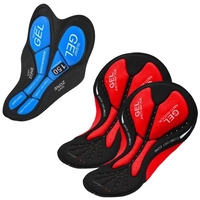 3 Packs Shorts de cyclisme Rembourrage de coussin rembourré en Gel pour hommes femmes pantalons de sous-vêtements de vélo (2 bleu et 1 rouge)