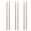 3 paires de baguettes en érable de type 5A avec 1 pochette de transport pour kit de batterie Jazz Drum