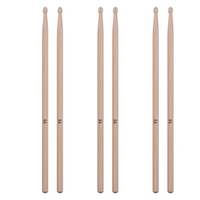 3 paires de baguettes en érable de type 5A avec 1 pochette de transport pour kit de batterie Jazz Drum