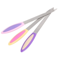 3 pcs à double face à ongles à ongles en acier inoxydable Outils à pédicure à manucure Outil à polir à polir