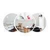 3 pièces / ensemble 3D lune miroir autocollant acrylique miroir Stickers muraux décor à la maison miroir Art autocollants géométrique cercle miroir maison fond décoration