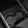 3 pièces / ensemble de Console de voiture en Fiber de carbone boîte de rangement centrale autocollant couverture décoration accessoire de remplacement pour Tesla modèle 3 autocollant de protection