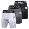 3 pièces / ensemble hommes Shorts de compression avec poche séchage rapide court