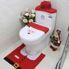 3 pièces noël couvercle de toilette couverture réservoir couverture en forme de U tapis de toilette ensemble doux antidérapant absorbant l