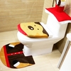 3 pièces noël couvercle de toilette couverture réservoir couverture en forme de U tapis de toilette ensemble doux antidérapant absorbant l