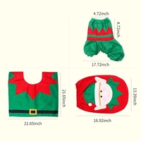 3 pièces noël couvercle de toilette couverture réservoir couverture en forme de U tapis de toilette ensemble doux antidérapant absorbant l