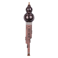 3 Tons C-Key Hulusi Gourd Cucurbitacées Flûte Aluminium avec Tuyaux Cuivrés Instrument Traditionnel Chinois