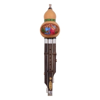 3 Tons C-Key Hulusi Gourd Cucurbitacées Flûte Noir Bambou Tuyaux Chinois Traditionnel Instrument Normal