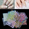 30 pcs 3D Autocollants Ongle Nail Art Stickers Design Floral Couleurs Mélangées Décalcomanies Manucure Belle Mode Accessoires Décoration Noir + Blanc + Multicouleur