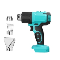 300W 300-550℃ Machine à air chaud sans fil portable rechargeable au lithium à deux niveaux de température avec boîte de rangement 3 buses pour emballage thermorétractable Tube thermorétractable PVC