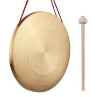 30cm Main Gong Cymbales Laiton Cuivre Gong Chapelle Opéra Percussion Instrument avec Rond Jouer Marteau