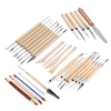 30pcs Clay Sculpting Pottery Carving Tools Set Couleurs Sharpers & Modelling Tools & Sculpture en bois Scraper