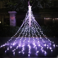 317LED s cascade lumières 8 Modes arbre lumière pentagramme arbre de noël décoratif cascade lumières étanche fée chaîne lumières pour extérieur mariage fête cour jardin Patio