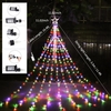 317LED s cascade lumières 8 Modes arbre lumière pentagramme arbre de noël décoratif cascade lumières étanche fée chaîne lumières pour extérieur mariage fête cour jardin Patio