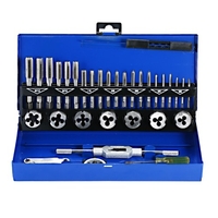 32 PCS HSS taraudage et filetage métrique avec clé métrique coupée M3-M12 outil de filetage manuel foret en carbure de tungstène filière pour la fabrication de filetage de vis avec le coffret en métal