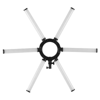 36 Inch Foldable LED Video Light 6 Tubes Photography Fill Light 120W 3200K-5600K Bi-color Temperature Dimmable CRI 95+ with Flexible Phone Holder for Live Streaming Vlogging Wedding Portrait Product Photography