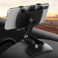 360 ° rotatif voiture téléphone portable tableau de bord navigateur rétroviseur pare-soleil voiture support de téléphone portable 002 noir