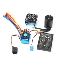 3650 moteur sans brosse 3900KV avec 80A sans brosse ESC dissipateur de chaleur carte de programmation pour 1/8 / 1/10 RC voiture RC bateau partie