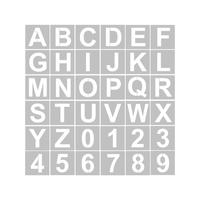 36pcs pochoirs de lettres et de chiffres de 3 pouces réutilisables