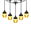 38FT Hang-ing Light LED String Light avec 12pcs Ampoules incassables Abat-jour transparent