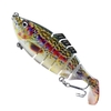 3.9 in / 0.6 oz leurres de pêche pour truite basse leurres durs à 6 segments avec hameçon triple appât de pêche à plusieurs articulations appâts de pêche 3D yeux appâts artificiels appâts