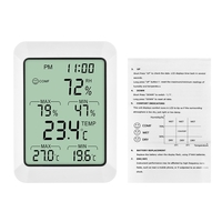 3.9-pouces LCD thermo-hygoromètre numérique température et humidité mètre avec Max Min valeur affichage 2 en 1 thermomètre et hygromètre réveil intérieur température humidité moniteur pour dortoir de bureau à domicile