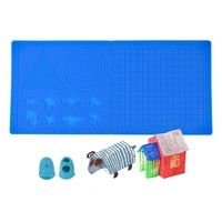 3D impression stylo tapis de qualité alimentaire silicone Pad multi-usages souple Silicone 3D dessin modèles copie conseil avec 2pcs Fingerstalls
