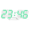 3D LED Horloge Numérique Horloge De Table Électronique Réveil Mur Rougeoyant Horloges Suspendues Blanc
