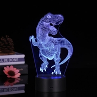 3D Led Night Light Illusion Lampe Motif De Dinosaure Couleur Changement Lumières Table De Chevet Lampe de Bureau avec Toucher & Télécommande pour Enfants Cadeaux Décoration de La Maison