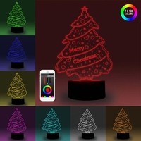3D Smart Night Light Backboard Illusion LED Lampe 7 Couleurs Réglage de la luminosité Dimmable Contrôle APP