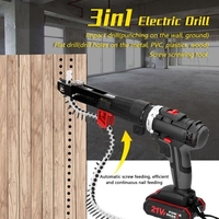3in1 Perceuse Électrique Mini Tournevis Multifonctionnel Modes De Rotation Réglage 25 Couples Engrenages Machine De Forage Réglable avec Chaînes Adaptateur De Clou
