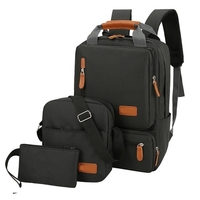 3pcs / ensemble sac à dos pour ordinateur portable sac à bandoulière voyage d