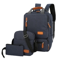 3pcs / ensemble sac à dos pour ordinateur portable sac à bandoulière voyage d