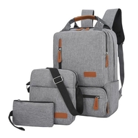 3pcs / ensemble sac à dos pour ordinateur portable sac à bandoulière voyage d