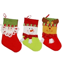 3pcs / set Noël Suspension Bas Noël Santa Snowman Cadeaux De Rennes Bonbons Noël Decoartions Ornements
